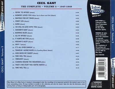 CECIL GANT - COMPLETE, VOL. 5: 1947-1949 NEW CD