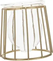 TOGEVAL 1Pc Hydroponic Vase with Iron Rack Elegant Container for Home Decor Office Durable Design for Beautiful Desktop Ornament for House