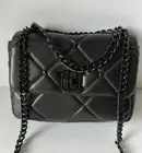 Badgley Mischka NWT Vegan Leather Quilted Stud Shoulder Bag With Chain Strap