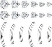 [Hnxnskt] Eyebrow Piercing Jewelry Surgical Steel Rook Piercings Curved Barbell Tiny Eyebrow Ring Vertical Labret Lip Jewelry Small Belly Button Ring for Women Men 16g Bar Length 6mm/8mm/10mm