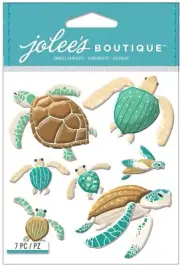 Sea Turtles, animal, 3D scrapbook sticker - Jolees 50-21941