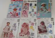 Babies & Bonnets 5 Sewing Pattern Lot McCall's Simplicity