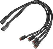 X AUTOHAUX 2 Pcs 2 in 1 for DT for DTM Female Connector Socket Adapters Splitters for LED Work Chandelier Light Retrofit Connectors Wiring, Universal for Car Truck Durable Plastic Black