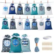 Christmas Advent Calendar Bags for Adults and Kids DIY Craft Countdown Candy Bag
