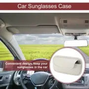Car Sunglasses Case Eyeglasses Holder Storage Box PU Leather Grey 21.5x12cm