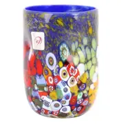 GlassOfVenice Murano Drinking Glass - Blue Millefiori
