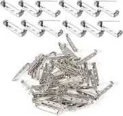 [KLHCDUO] 120 Pcs Brooch Pins,1.5 Inch Clasp Pin Back Brooch Pins for Crafts Badge Name Tag DIY Jewelry Making & Crafts(Silver)