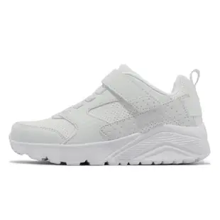 【SKECHERS】童鞋 Uno Lite Donex 中童 白 全白 皮革 魔鬼氈 記憶鞋墊 運動鞋 小朋友(403671LWHT)