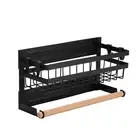 Spice Rack for Refrigerator with Hook Paper Towel Holder Rustproof W8G9
