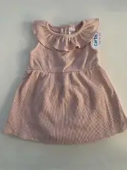 Carter’s Just One You Baby Girl’s 12M Dress Pink Waffle Knit Sleeveless New
