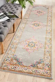 Abode Rug Culture Grey & Multi Oriental Vintage Look Runner Rug