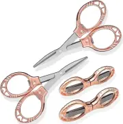 2 Pieces Small Scissors, Foldable Travel Mini Folding Scissor for Home, Office,
