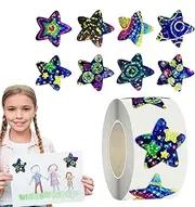 Kids Stickers - Glitter Stickers | selff Adhesive Stickers | 500pcs Kids selff-Adhesive Sticker Roll, Reusable Glitter Star Stickers, Decorative Craft Stickers Sparkling Glitter Star Stickers For Kids