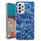 For Samsung Galaxy A23 5g A52 A53 TPU Case Cover+Glass(Blue Marble)