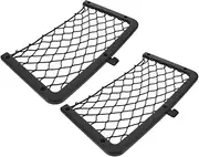 2Pcs Car Net Pocket Elastic Mesh Organizer for Trunk Seat Storage Upgraded Design with Hooks for Cars Suvs Rvs Cargo Management