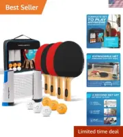 Retractable Ping Pong Set for Any 72" Table - Complete with Paddles & Balls