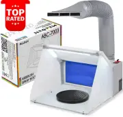 Airbrush Spray Booth with LED Light Turn Table Filter Hose Portable Hobby Kit La