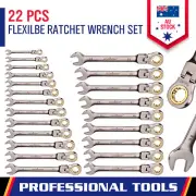 6-32MM Flex Head Ratchet Spanner Metric Combination Spanner Set Cr-V 72-Teeth
