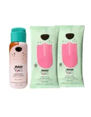 Raw Sugar Dog Care Bundle Aloe Oatmeal 2-in-1 Shampoo Conditioner + Wipes 2x