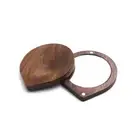 Black Walnut Round Rotating Makeup Mirror Handheld Suction Mirror