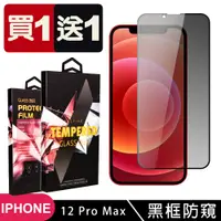 在飛比找松果購物優惠-買一送一【IPhone 12 PRO MAX】 5D高清防窺