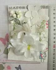 IVORY Mix - 11 Flowers 5 Styles PAPER & SILK 20-80mm Manor House HH5