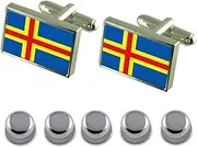 [Select Gifts] Shirt Dress Studs Åland Islands Flag Cufflinks