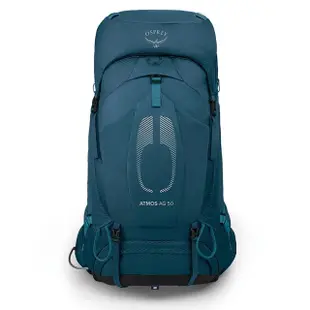 【Osprey】Atmos AG 50 登山背包 50L 男款 氣壓藍(健行背包 徙步旅行 登山後背包)