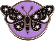 [Pinstant] Butterfly Moth Stars Moon Night Sky Wings Galaxy Celestial 1.25" Enamel Pin Badge, 1.25 Inches, Enamel, enamel