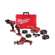 Milwaukee Hammer Drill/HACKZALL/Impact Driver Combo 18V Li-Ion Brushless (3Tool)