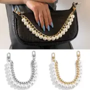 New Pearl Bag Strap For Handbag Belt DIY Purse Replacement Metal Chain ☀ ~