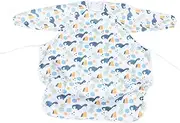 KOCKSHION Infant and Toddler Smock Bib Washable Full Sleeve Cotton Chef Hat and Apron for Children Highchair Shopping Cart