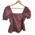 NWT Abercrombie And Fitch Womens Mauve Babydoll Peasant Top Size M Puff Smocking