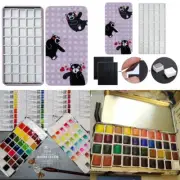 FCLUB Watercolor Palette Paint Tin Case with 40pcs White Plastic Empty...