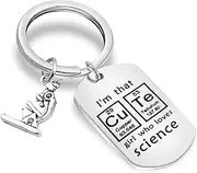[FOTAP] Scientist Keychain I'm That Girl Who Loves Science Keychain Science Graduation Gift Biology Student, Teacher Gift