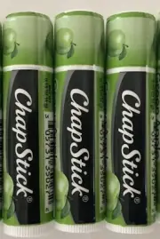 3 Pack Chapstick Green Apple Limited Edition Free Shipping