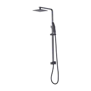 WELS 8" Rain Shower Head Set Square Dual Heads Faucet High Pressure Hand Held