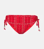 [Marant Etoile] Marant Etoile Prudige printed mid-rise bikini bottoms AU 14 red