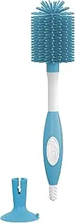 Dr. Brown's Soft Touch No Scratch Baby Bottle Cleaning Brush Nipple Cleaner with Stand and Storage Clip, BPA Free, Blue 1-Pack