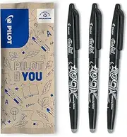 PILOT - FriXion Ball 0.7 Set - 3 Pieces: Colour Black - Erasable Rollerball Pen 0.4 mm Line Width - Pleasant Writing Guide, Thermosensitive Ink, Replaceable Refill - Medium Tip