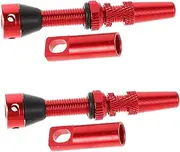 WOONEKY Road Bike Tire Valve Cap Red Aluminum Alloy French Vacuum Valve Set Tubeless Valve Stems Simple Installation