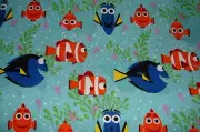 Nemo & Dory Blue Cotton Fitted Cot Sheet Handmade