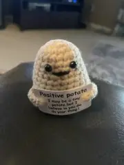 Wool Knitted Positive Potato Plush Cute & Funny Mini Motivational 3" Potato