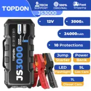 TOPDON JS3000 Car Jump Starter 3000A Pro Battery Booster Box Power Bank 24000mAh