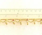 1 x 22 ct gold on silver 925 Indian anklet, Payal , gunguroo , leg chain # 1
