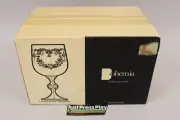 Set of 6 Vintage Bohemia Etched Crystal Wine Glasses 8 oz Czechoslovakia NIB MIB