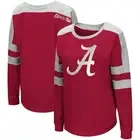 Alabama Crimson Tide Colosseum Women's Red Trey Dolman Long Sleeve T-Shirt XL