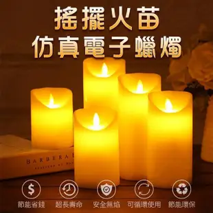 【JOHN HOUSE】搖擺火苗仿真電子蠟燭 LED蠟燭燈 夜燈(7.5x10cm普通款)