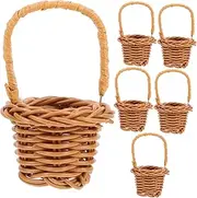 VANZACK 6pcs Mini Plastic Baskets Versatile Picnic Baskets for Crafts and Flower Arrangements for Indoor Gardening and Home Decor