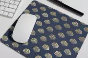 Blue Gold Shells Pattern Mouse Pad for Computer Office Gaming Desk Non-Slip